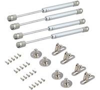 Jeylly 200 N Support de Couvercle à vérin à gaz pour Placard de Cuisine 4 Set - Rustique - Acrylonitrile butadiène styrène (ABS), Zinc, Fer - Brossée - gris argenté