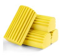 Jeymei Lot de 4 brosses éponges humides pour Nettoyer Les Stores, Le Verre, Les plinthes, Les aérations, Les balustrades, Les miroirs, Les rainures de Piste de fenêtre et Les robinets (Jaune)