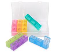 JEYORZY 1 pcs Pilulier Semainier Matin, midi et soir, Pilulier Journalier, Piluliers Medicaments 7 Jours 21 Compartiments, de Grande Capacite pour Poche ou Poche de Pantalon, Design Détachable