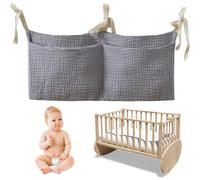 JEYORZY 1 Pièces Suspendu Organisateur de Couches，Sac Rangement pour Lit Bébé,Sac de Rangement Suspendu,rangement suspendu lit bebe，organisateur lit bebe, sac de rangement pour chambre d'enfan (bleu)