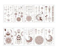 JEYORZY 10 feuilles Tatouages Temporaires, Tatouage Ephemere Femme pour enfants adultes hommes et femmes Résistant Eau et Sueur, Non Toxique