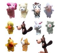 JEYORZY 10 Pièces Marionnettes à Doigts en Peluche Set,Marionnettes à Main,Pour Garçons et Filles Cadeaux,pour Raconter Des Histoires,L'enseignement et Fun,pour Noël,Pâques et Fête D'enfants