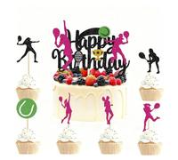 JEYORZY 11 pcs Decoration Gateau Tennis Cake Topper Tennis Gâteau Toppers Tennis Décorations Gâteau Sport Anniversaire Fournitures De Fête d'anniversaire de Enfants Filles Garçons