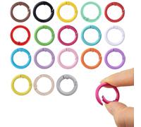 JEYORZY 18 Pièces Mini Mousquetons Coloré, Mousquetons Ronds, Mini Coeur Fermoirs à Clés, Mousqueton à Anneau, Mousqueton Porte Clé, Joint torique à Ressort, pour Porte-clés Artisanat DIY