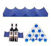 JEYORZY 1x Range Bouteille Frigo, Porte Bouteille Vin, Rangement Bouteille Frigo, Frigo Range Bouteille Vin, Support Bouteille Vin, Étagère à Vin en Plastique, pour Armoire de Cuisine, Frigo, Bleu roi