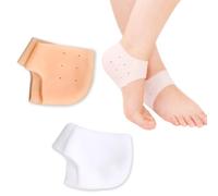 JEYORZY 2 Paires Protege Talon Silicone Respirant, Coussin de Talon de Gel en Gel Silicone, Talonnette Silicone, Anti-Frottement, Hydratant pour Pieds Secs, Prévention Cors & Ampoules, Homme/Femme