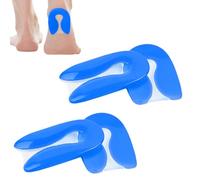 JEYORZY 2 Paires Talonnettes en Gel, Talonnettes Gel Talon Coussin, Epine Calcaneenne Silicone Talonette, Soulage Douleurs Pieds Semelle Talon, Blau