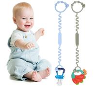 JEYORZY 2 Pcs Attache Jouet Poussette, Attache Doudou Silicone Bébé Attache Tetine Attach Accessoires pour Poussettes, Sangles de Jouets pour Bébé, Chaise Haute, Berceau, Panier, siège Auto, Panier