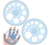 JEYORZY 2 Pcs Pochoir Circulaire, Gabarit de Mesure, Modèles de Mesure en Plastique, Règle Ronde pour Aide au Dessin, Pochoir Circulaire, pour Apprendre, Concevoir le Bureau (Bleu)