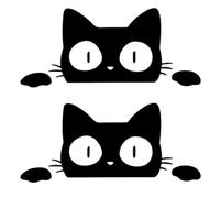JEYORZY 2 pcs Stickers Voiture Chat Stickers Chat Autocollant Chat Autocollant Voiture Humour Sticker Voiture Exterieur, stickers voiture humour, motif chat noir, Autocollants Pour Voiture Motif Chats