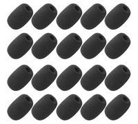 JEYORZY 20 Pcs Bonnette Micro, Mini Bonette Microphone, Casque Microphone Bonnette, Mousse Micro, Mousse Micro Casque, Mini Microphone Casque Pare-brise Mousse, cache micro noir