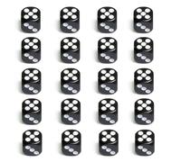 JEYORZY 20 Pcs dés colorés de 16 mm, dés 6 Faces, Dés à Jouer Plastique Noir pour Jeu de Cartes, Jeux de des, Jeux de société, Dès pour Aides Mathématiques, Noir