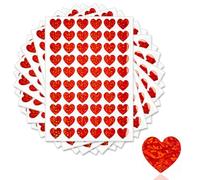JEYORZY 20pcs 1200pcs Autocollants Cœur Pailletés Autocollants Cœur,Autocollantes Etiquettes de Coeur, pour Saint-Valentin, Mariage, Artisanat, Scrapbooking, Décoration d'Enveloppes (Rouge)