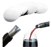 JEYORZY 24 Pcs Stop Goutte Vin,Stop Goutte Bouteille Vin,Anti Goutte Vin Disque,Becs Verseurs Vin en Aluminium Réutilisables, Anti Goutte Aluminium Foil pour Restaurants, Bars, Clubs