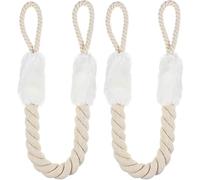 JEYORZY 2pcs Arrêts de Portes Corde, Blanc Coton Porte Cale, Butoir de Porte Anti-pincement, Corde de sécurité pour Portes Anti Pincement Stop Porte Anti Collision Butoir Butée pour Animaux Protection