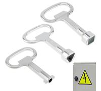 JEYORZY 3 Pièces Cle Triangle Poubelle Clé Triangulaire Clef Triangle à Douille en Métal pour Bac de Tri Compteur Electriques Gaz Ascenseurs Coffret