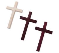 JEYORZY 3 pièces Crucifix mural, croix en bois, décoration religieuse pour la maison, ornement de prière, suspension, naissance, communion, baptême