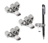 JEYORZY 3 x Porte Stylo Infirmière, Support de Stylo pour Bloc-Notes Porte-Bloc avec Ressort, Porte-Stylo Triple de Poche, Compatible avec la Majorité des Tailles de, Confortable et Écologique, argent