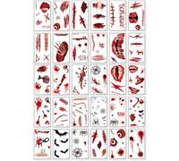 JEYORZY 30 Feuilles Tatouages Temporaires d'Halloween, Tatouages Temporaires, Spécial Cosplay Accessoires Tatouage Faux Maquillage du Corps, Décorations Cosplay Fêtes d'Halloween,Décorations Halloween