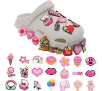 JEYORZY 30Pcs Charmes de Chaussure, Pins pour Crocs, Décorations de Chaussures Roses, Breloque pour Sabots Sandales, Accessoires de Chaussures à la mode, Décoration de Chaussure DIY, Style aléatoire