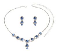 JEYORZY 3Pcs Parure de Bijoux de Mariée pour Mariage, Bal de fin d'année, Collier ras du Cou, Boucles d'oreilles Pendantes Fiançailles Ensemble Bijoux Anniversaire Cadeau pour mariée, femmes et filles