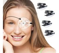 JEYORZY 4 pcs cache oeil medical Masque oculaire Transparent, asques pour les yeux transparents et aérés, coque de protection oculaire rigide, Respirant Masque oculaire, pour protéger vos yeux