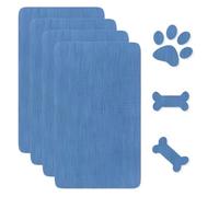 JEYORZY 4 pcs Tissu Autocollant Reparation, Kit Réparation Tissu pour Canapés, patchs thermocollants en coton, Patch Réparation Canapé, pour réparation de vêtements, Sièges de voiture etc - Bleu ciel