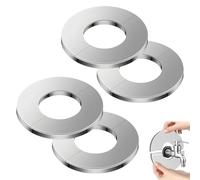 JEYORZY 4 Pièces Cache Tuyau Radiateur Acier Inoxydable, 17mm, Acier Inoxydable Rosace Plomberie Plate Basse for Cuisine Salle de Bain