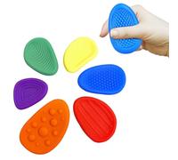 JEYORZY 6 Pack Fidget, Textured Worry Stone Sensory Toys for Kids with Autism, Anxiety Relief Sensory Toys for Kids and Adults