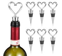 JEYORZY 6 pcs bouchons bouchon bouteille vin réutilisables, Bouchons de Vin, Bouchon à Champagne en Acier Inoxyable Bouchons de Bouteille, pour bouteille de vin, champagne, prosecco, bière, spiritueux