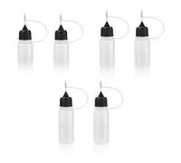 JEYORZY 6 pcs Flacons de Colle à Pointe Aiguille, Flacon Compte-gouttes en Plastique, Flacon Applicateur à Pointe de Précision, Bouteille de Colle Vide