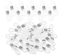 JEYORZY 60 pièces Chaîne de Lunettes, connecteurs de chaîne de lunettes en caoutchouc, d'extrémités de lunettes, flexibles et adaptées à tous les styles, Retenez vos Lunettes avec Style, Transparent