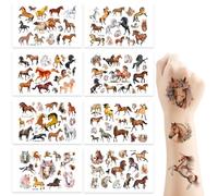 JEYORZY 8 Feuilles Powmag Tatouage Cheval Enfant, Tatouage Ephemere Enfant Garcon Fille, Tatouages Enfants, Tatouages pour Enfants Résistants à L'eau et Respectueux de la Peau