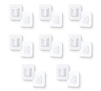 JEYORZY 8 Pair crochets adhésifs transparents, Crochets Muraux Adhésifs Double Face, crochets adhésifs transparents réutilisables, Sans Perçage, Adapté au Salon Chambre Cuisine Salle de Bain