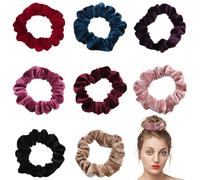 JEYORZY 8 pcs chouchous en soie pour femme, Chouchous Élastiques à Cheveux en Satin Ties Cordes Chouchou Scrunchie Colorés, doux et élastique, pour femme et fille
