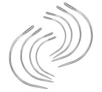JEYORZY 8Pcs Aiguilles Incurvées Rondes pour Cuir, Aiguilles de Rembourrage, Aiguilles à Coudre en Acier, Aiguilles Courbées, Aiguille Courbe, Aiguilles Courbée 4 Tailles, Pour Couture, Perruque, Cuir