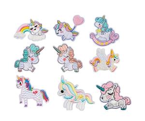 JEYORZY 9Pcs Patchs Thermocollants Enfant Licorne De Rêve,Ecusson Thermocollant,Stickers Tissu Thermocollant,Patchs Brodés à Repasser Appliques à Coudre,Pour Vetement Diy t-Shirt Jeans Sacs Casquette