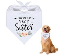 JEYORZY Bandana cane Dog White Wedding Pet Flower Triangolo Pet Dog Scarf Accessori Promoted To Be Big Sister,Perfetta per foto ricordo o per rendere il tuo cane parte integrante della cerimonia