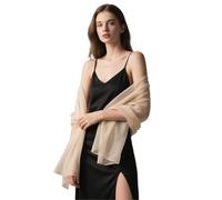 Jeyorzy Charles enveloppements robes satin soyeux doux demoiselle honneur mariage fête formelle organza écharpe beige 175x70cm