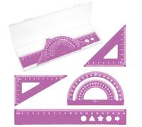 JEYORZY Ensemble de Règles d'Échelle pour Architectes en Métal - 4 Pièces de Dessin Technique, Outils de Géométrie pour Mathématiques, Rapporteur et Triangles, Outil de géométrie mathématique, Violet
