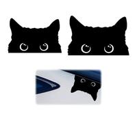 JEYORZY Lot de 2 autocollants de voiture chat drôle, dessin animé animal chat chaton autocollant, voiture drôle autocollant de voiture autocollant chat, autocollant de voiture noir autocollant drôle