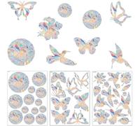 JEYORZY Lot de 3 Suncatcher Sticker, Anti Collision Arc-en-Ciel Fenêtre, Suncatcher Sticker Fenetre, Anti-collision Statique arc-en-ciel, Rainbow Prism Autocollant en Verre, Stickers Fenetre