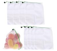 JEYORZY Lot de 8 Rangement Legumes,Réutilisable Drawstring Sac de Rangement,Sacs Réutilisables en Maille Lavable,avec Cordon de Serrage,pour Ranger Les Jouets,Les Courses,Les Produits Agricoles