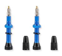 JEYORZY Valve Tubeless VTT 40 mm, 2 Pièces Valves Presta sans Chambre à Air 40 mm Valves Tubeless Tige de Valve VTT Valves de Vélo pour Pneus de Vélo, bleu
