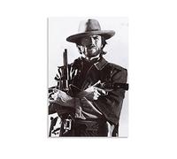 JEYUAN Peintures Sur Toile 40 * 60cm Senza Cornice Clint Eastwood Retro Stampa in bianco e nero dipinti per soggiorno camera da letto decorazione