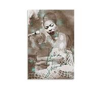 JEYUAN Tableau Toile Decoration 50 * 70cm Senza Cornice Nina Simone Jazz Singer Art Vintage Painting Wall Art for Home Decor Frameless Christmas Decor
