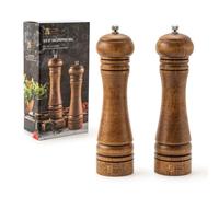 JF JAMES.F Lot de 2 moulins à poivre et sel en bois avec noyau en céramique 20,3 cm