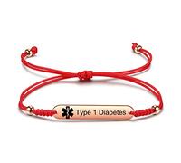 JF.JEWELRY Women's Medical Alert ID Bracelets | Pre Engraved Type 1 Type 2 Diabetes Epilepsy Blood Thinner ID Bracelet | Diabetes Awareness Bracelet