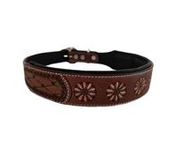 JF-Reitsport Collier pour Chien en Cuir - Design Occidental - Fait à la Main - Tendance - Robuste - Large - XXL - 48-63 cm