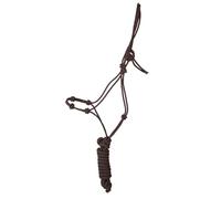 JF-Reitsport Lot de 4 nœuds licol avec cordon de 280 cm, taille pleine, marron